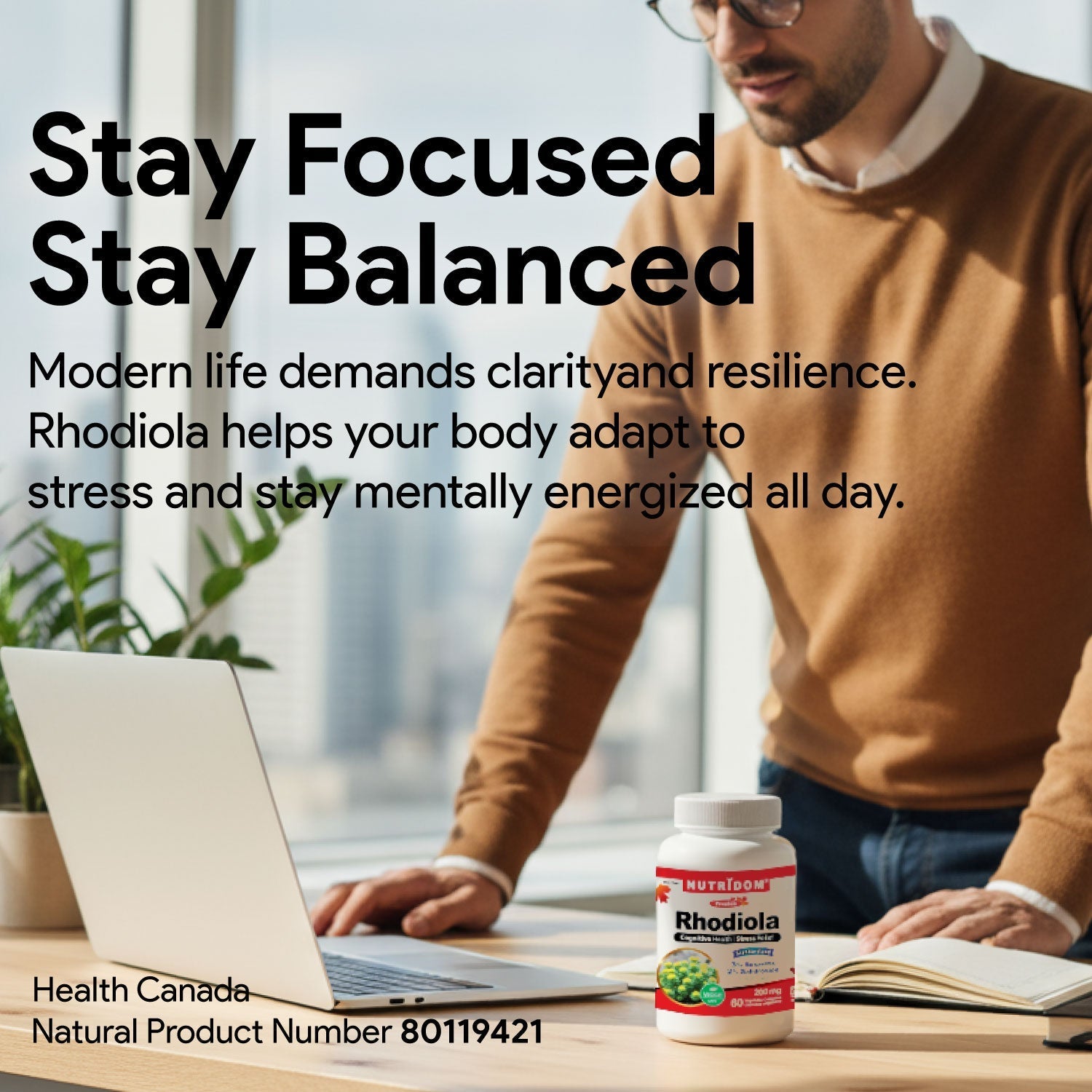 Nutridom Rhodiola 200mg, Adaptogenic Herb, 60 Veg Capsules - Nutrition Plus