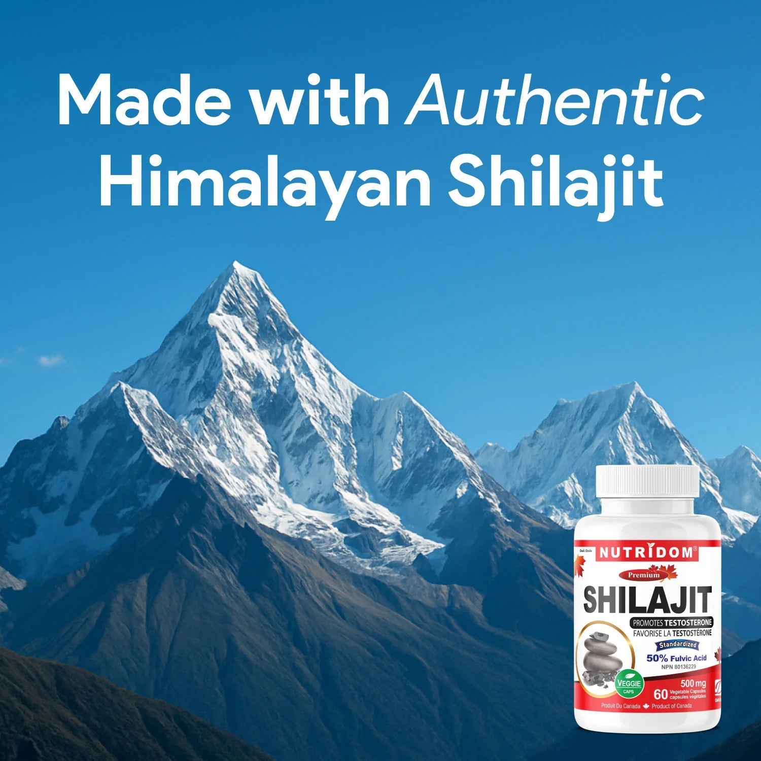 Nutridom Shilajit 500mg 60 Veg Capsules - Nutrition Plus