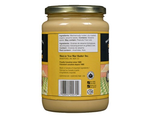 Nuts To You Organic Sesame Tahini Butter 735 Grams - Nutrition Plus