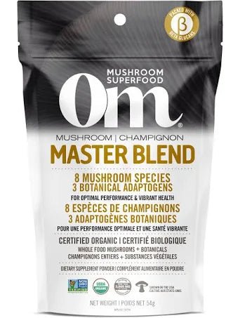 OM Master Blend Organic Mushroom Powder 54 Grams - Nutrition Plus