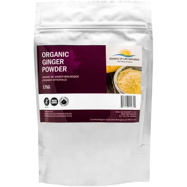 Organic Ginger Powder 175 Grams, Source of Life Naturals - Nutrition Plus