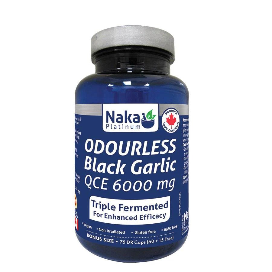 Organic Odourless Black Garlic 75 DR Veg Capsules - Nutrition Plus