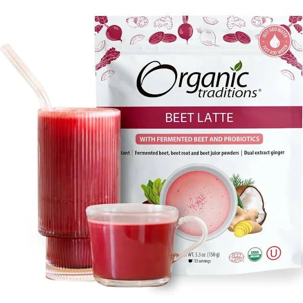 Organic Traditions Beet Latte with Probiotics 150 Grams - Nutrition Plus