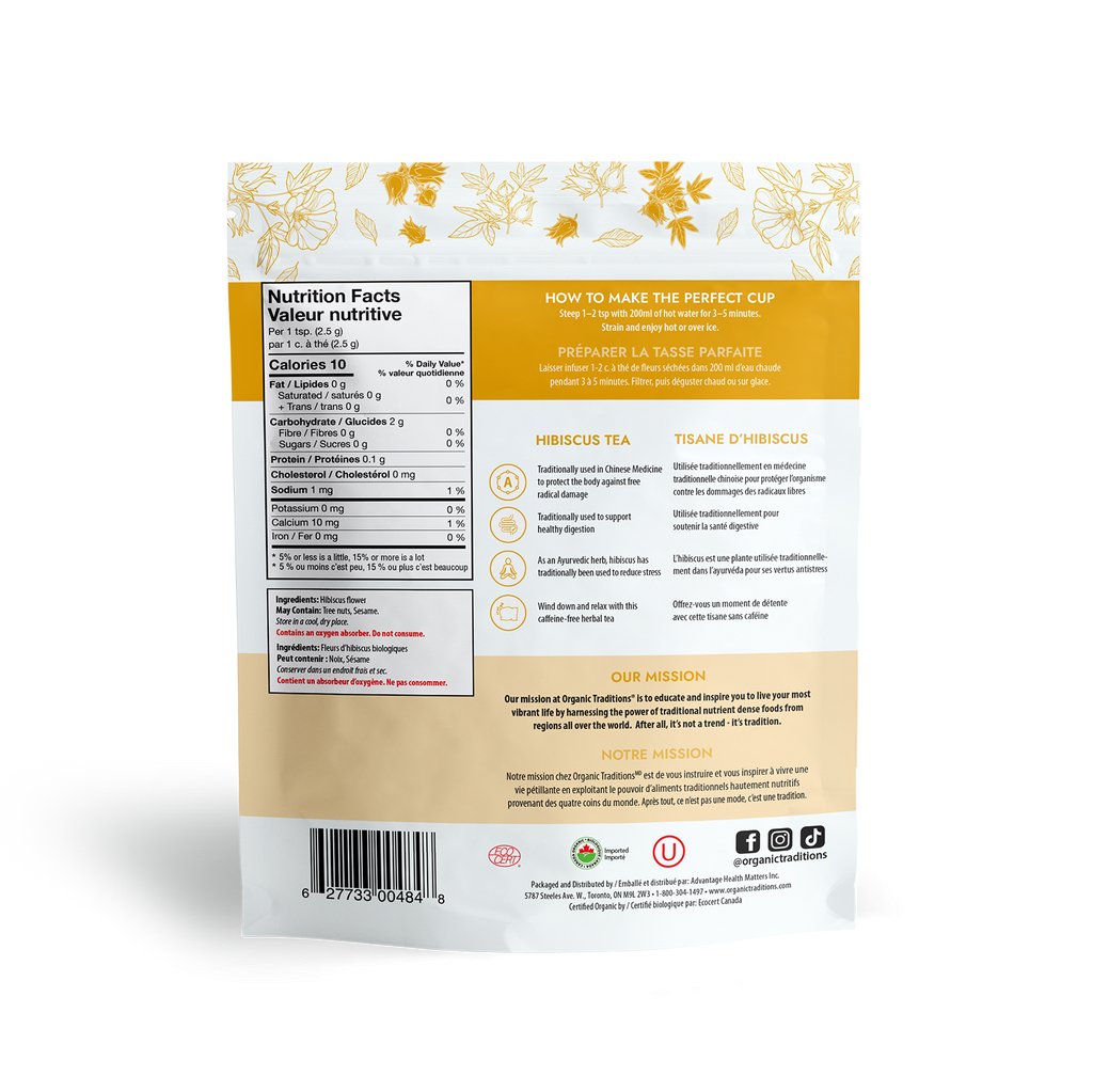 Organic Traditions Hibiscus Tea 200 Grams - Nutrition Plus