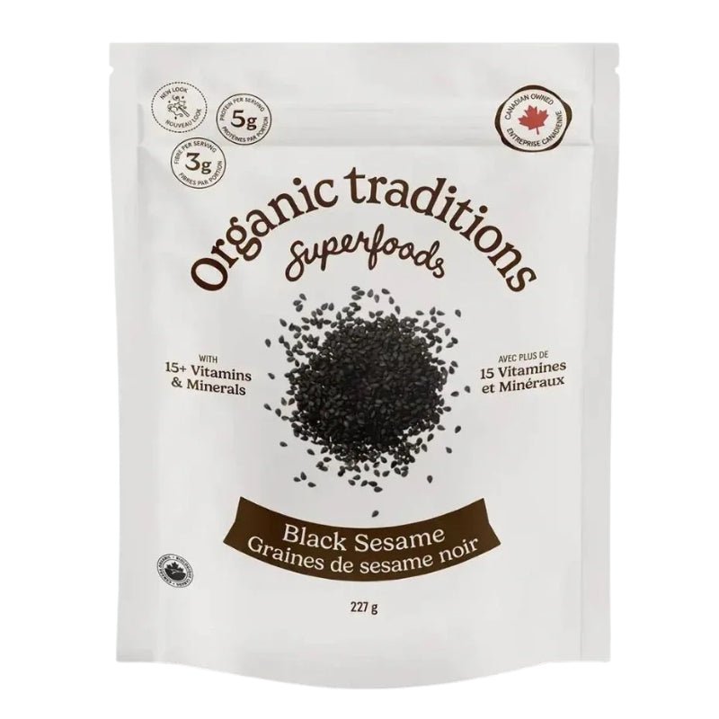 Organic Traditions Organic Black Sesame Seeds 227 Grams - Nutrition Plus