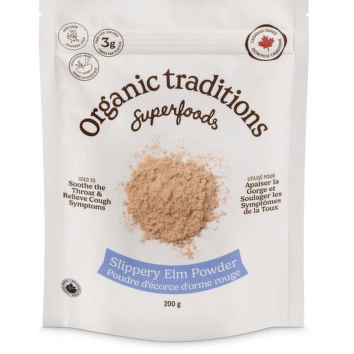 Organic Traditions Organic Slippery Elm Powder 200 Grams - Nutrition Plus