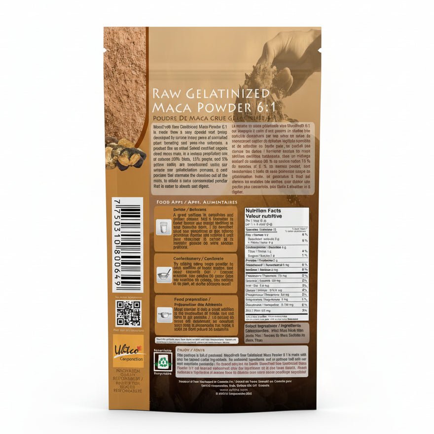 Peruvian Harvest Raw Gelatinized Maca 225 Grams Powder - Nutrition Plus