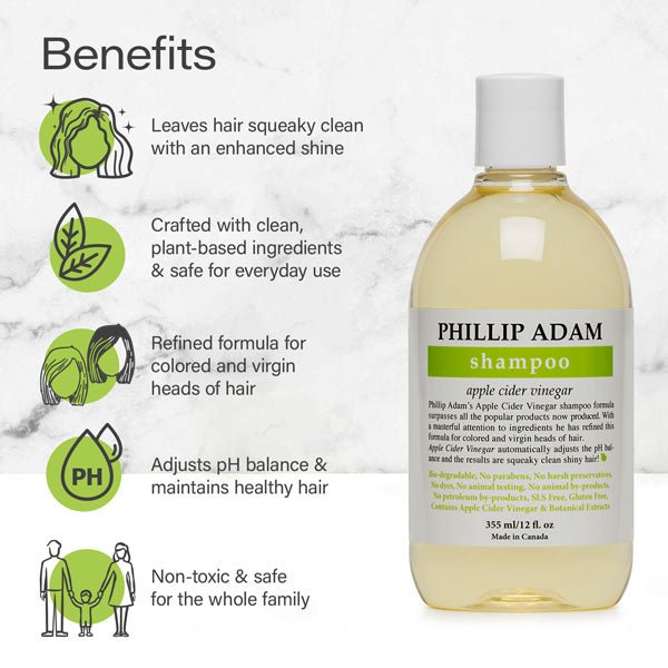 Phillip Adam Fragrance - Free Apple Cider Shampoo 1L - Nutrition Plus