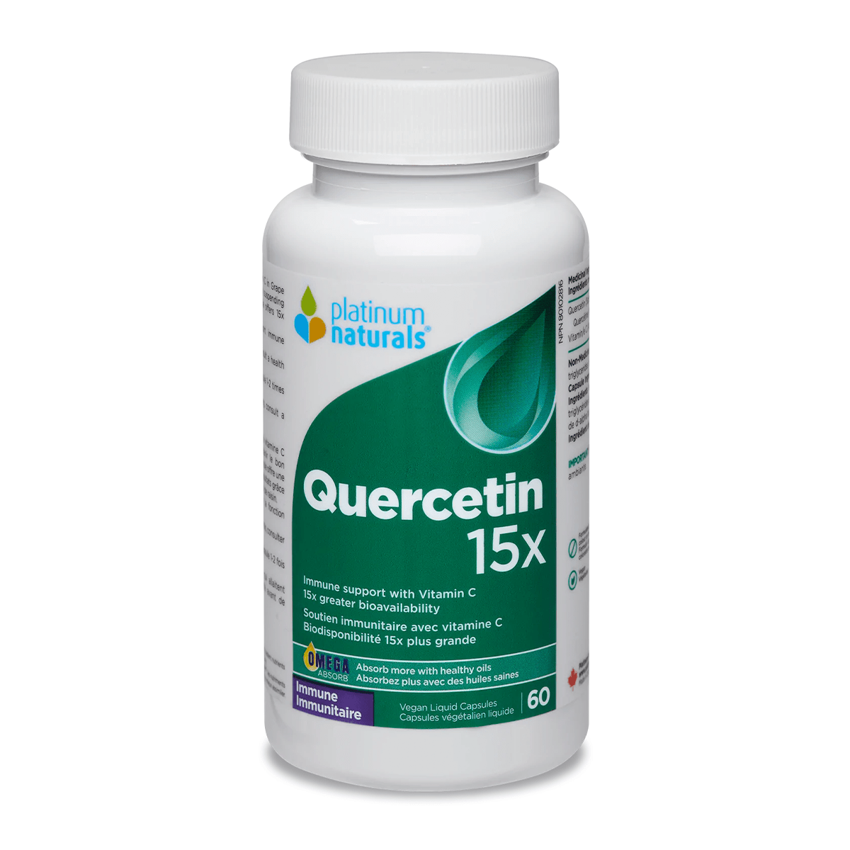 Platinum Natural Quercetin 15x 60 Capsules - Nutrition Plus