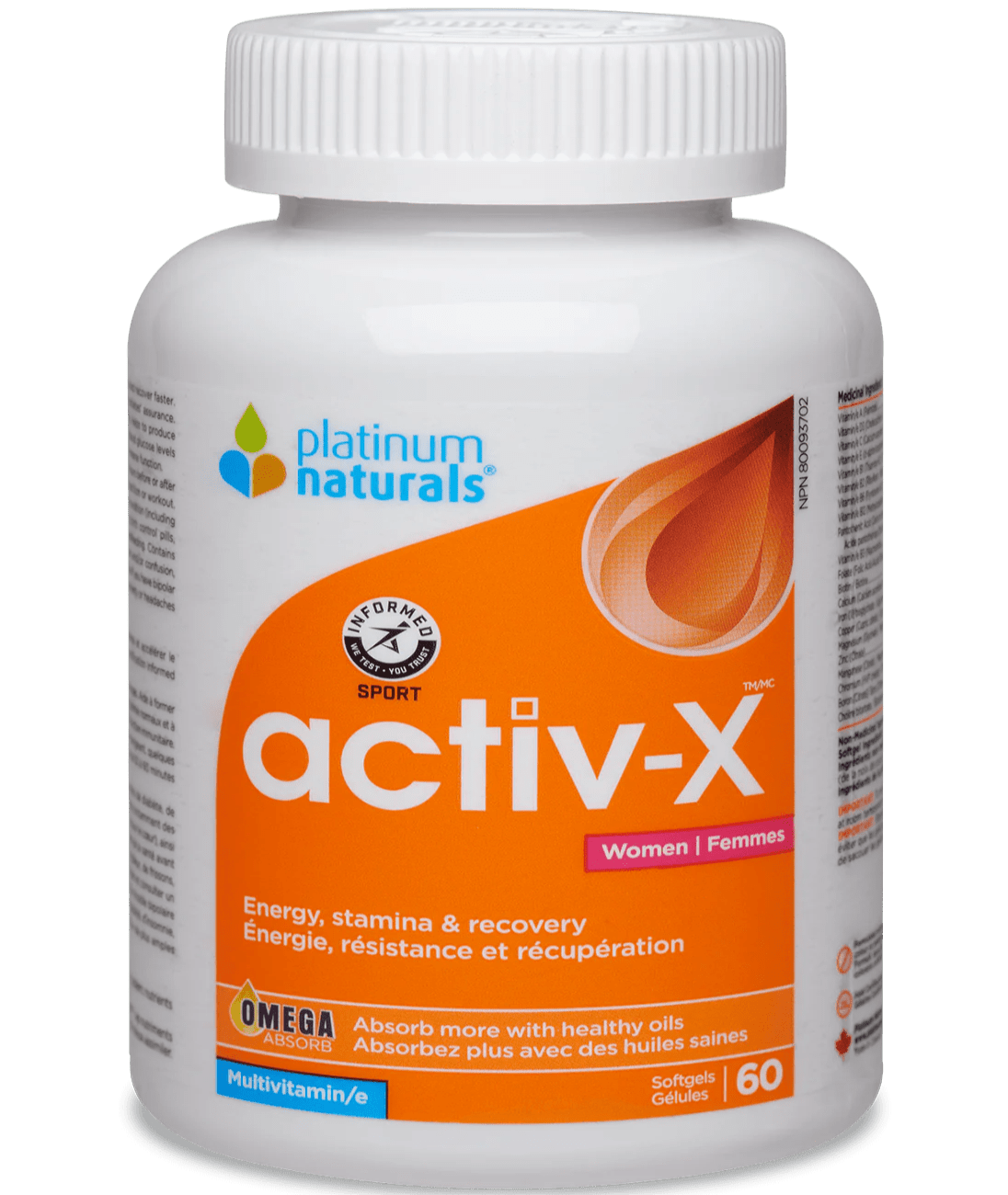 Platinum Naturals activ - X™ for Women Multivitamin 60 Softgels - Nutrition Plus