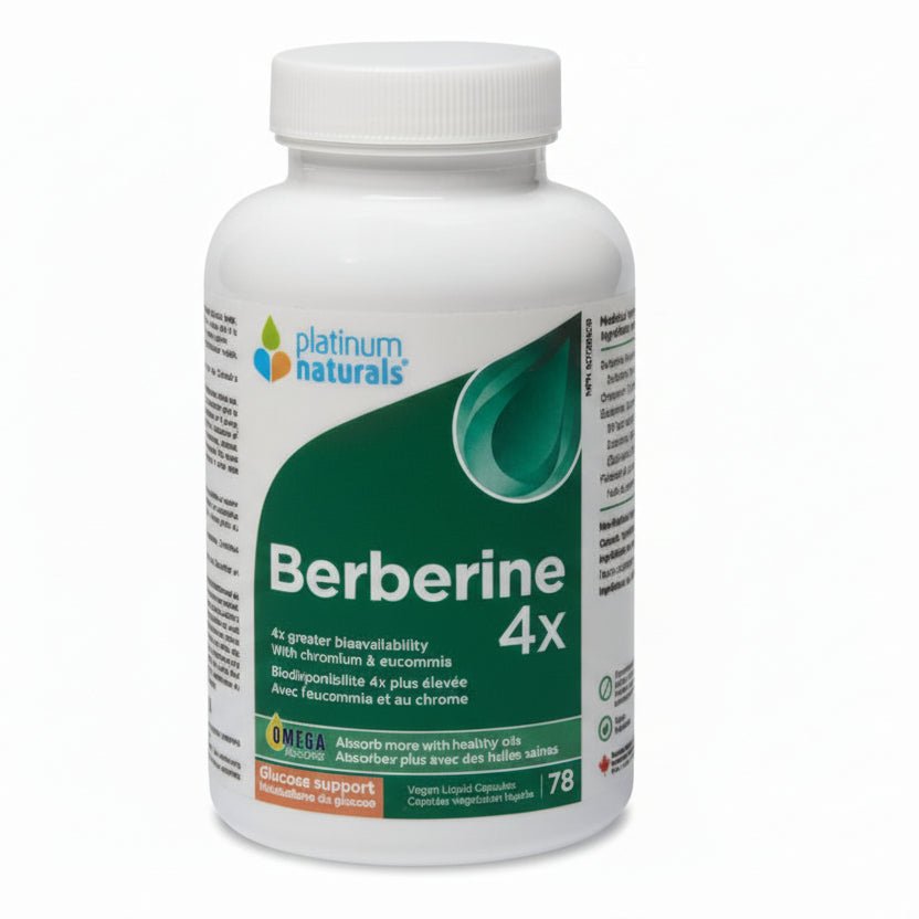 Platinum Naturals Berberine 4X, 78 Vegan Liquid Capsules, 30% Bonus - Nutrition Plus
