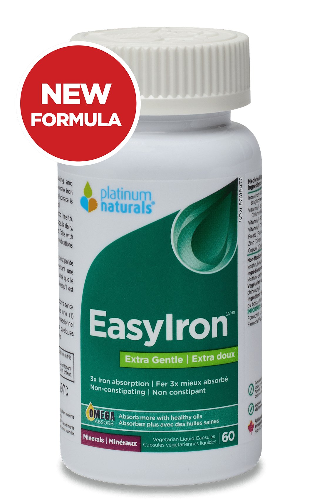 Platinum Naturals EasyIron® Extra Gentle 60 Veg Liquid Capsules - Nutrition Plus