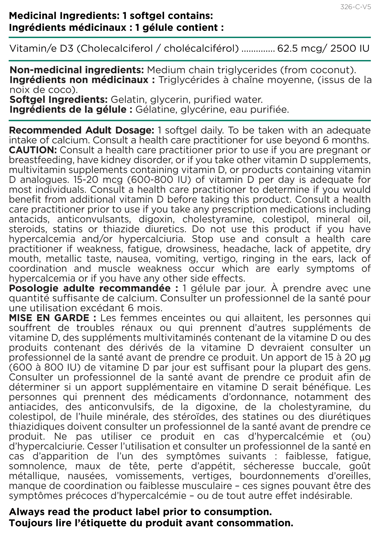 Platinum Naturals Vitamin D3 2500 IU Extra Strength 360 Softgels - Nutrition Plus