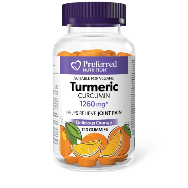 Preferred Nutrition Turmeric Curcumin 1260mg 120 Gummies, Orange