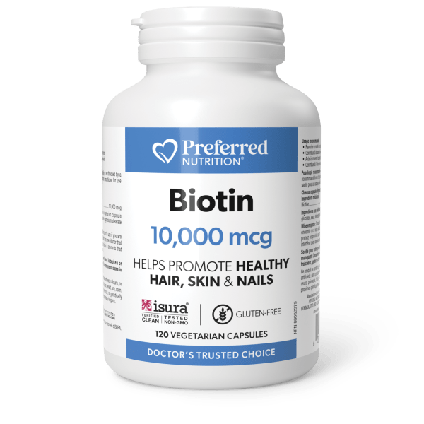 Preferred Nutrition Biotin 10,000mcg 120 Veg Capsules