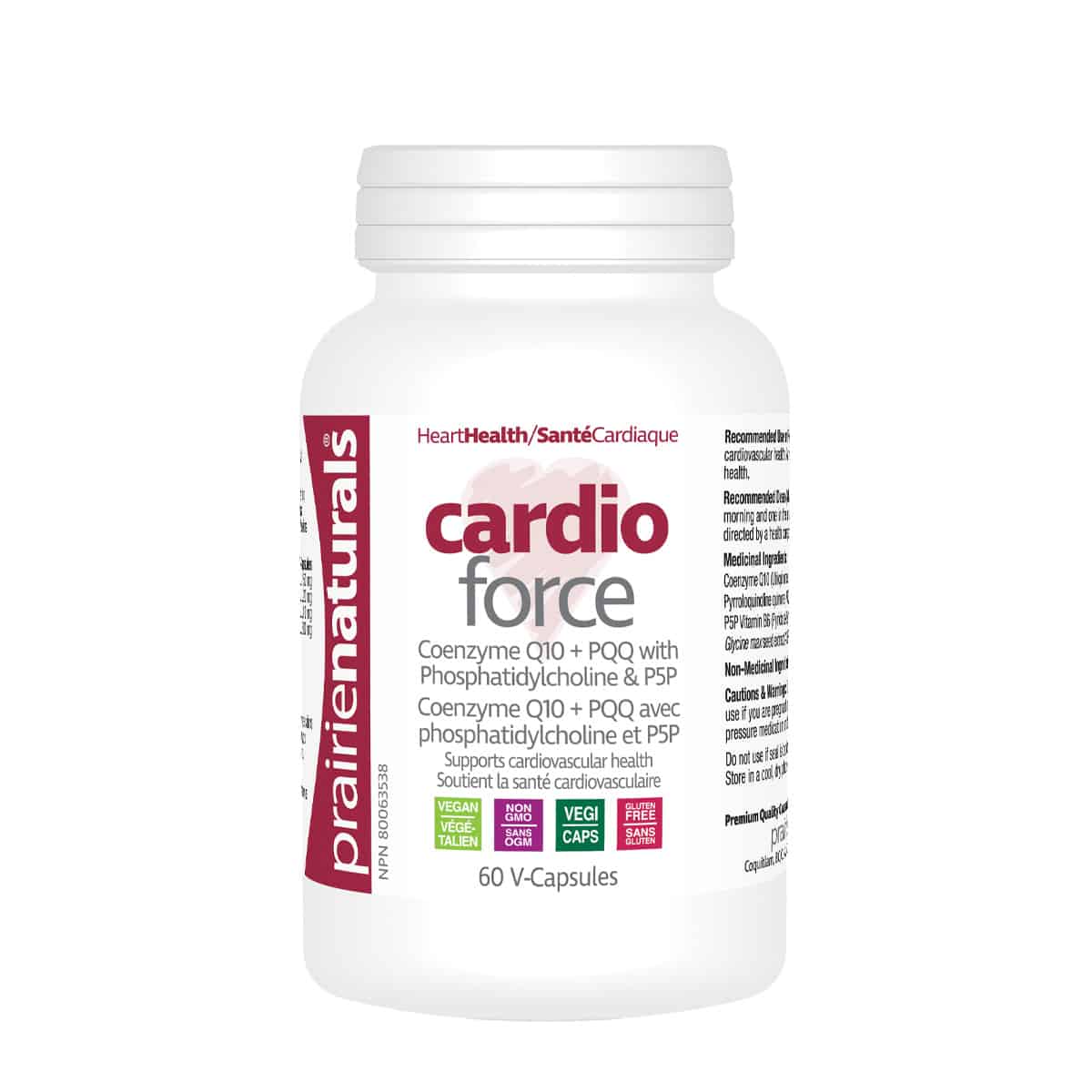 Prairie Naturals Cardio - Force, CoQ10 & PQQ 60 Veg Capsules - Nutrition Plus