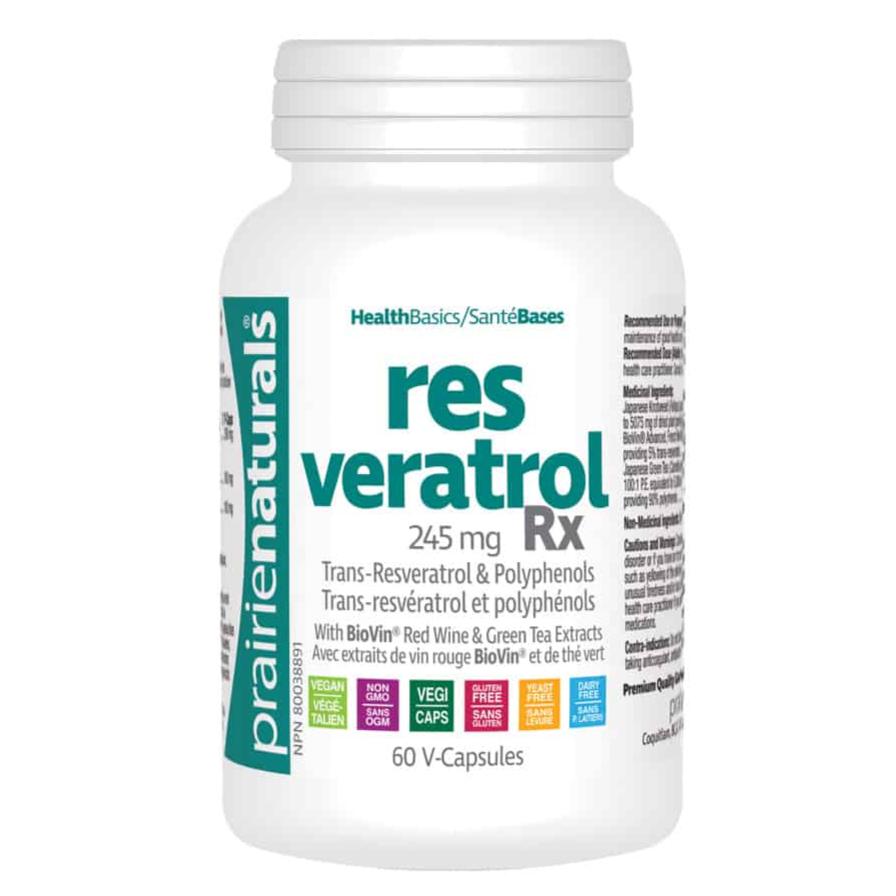 Prairie Naturals Resveratrol 265mg 60 Veg Capsules - Nutrition Plus