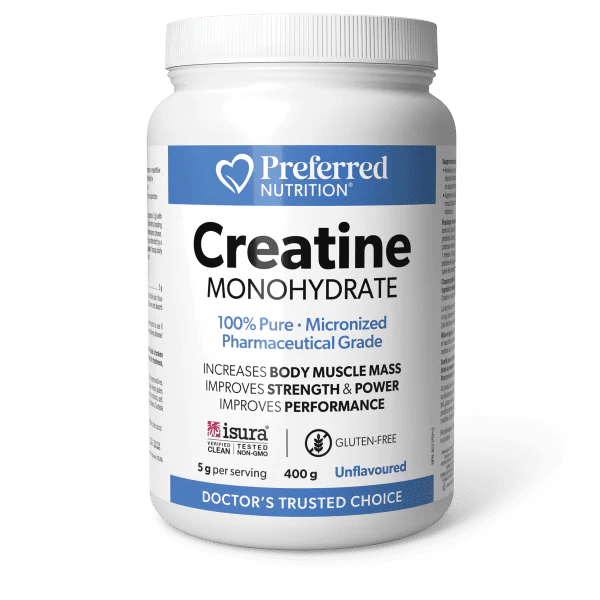 Preferred Nutrition Micronized Creatine 400 Grams Powder, Unflavoured - Nutrition Plus