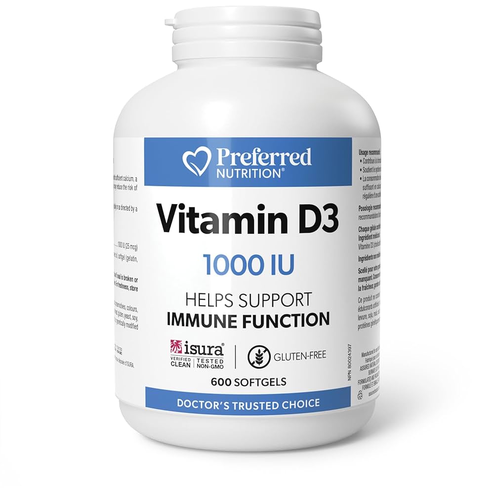 Preferred Nutrition Vitamin D3 1,000 IU 600 Softgels - Nutrition Plus