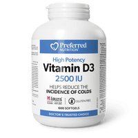 Thumbnail for Preferred Nutrition Vitamin D3 2,500 IU 600 Softgels - Nutrition Plus