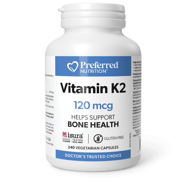 Preferred Nutrition Vitamin K2 120 mcg 240 Capsules - Nutrition Plus