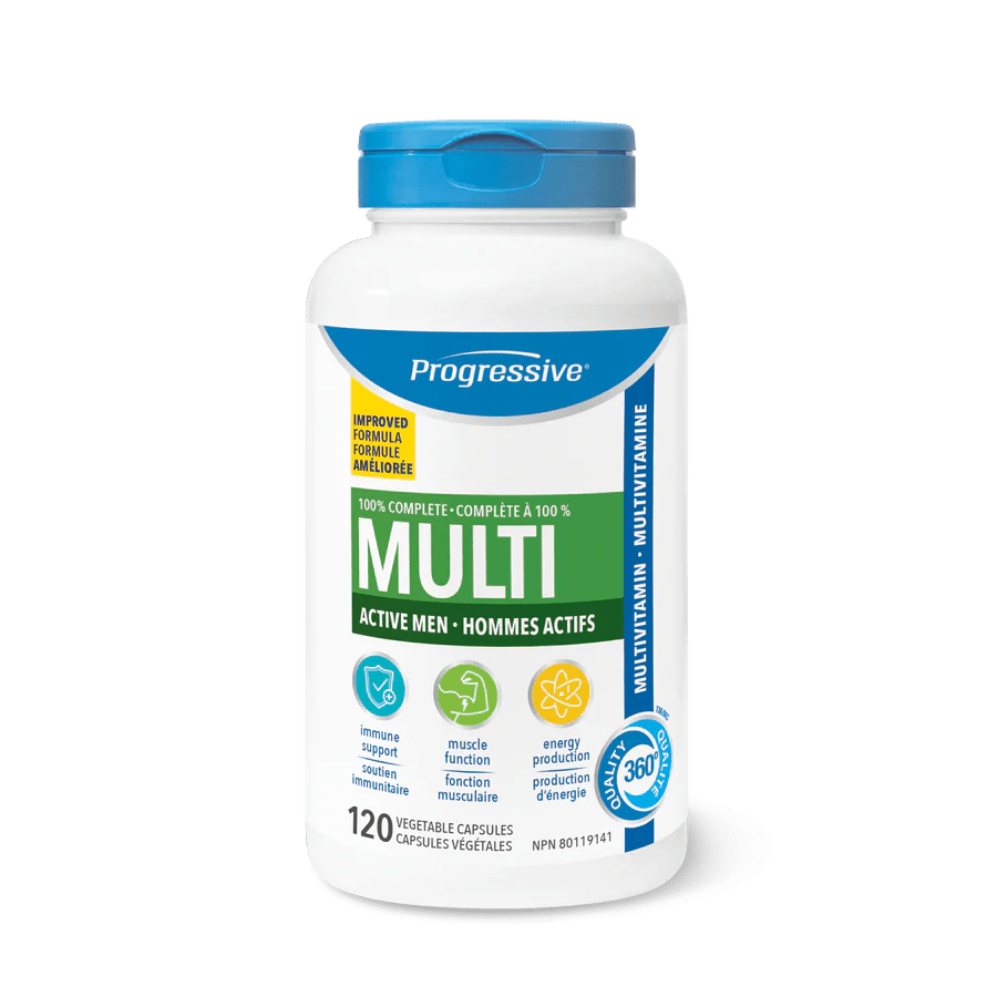 Progressive Multi for Active Men 120 Veg Capsules - Nutrition Plus