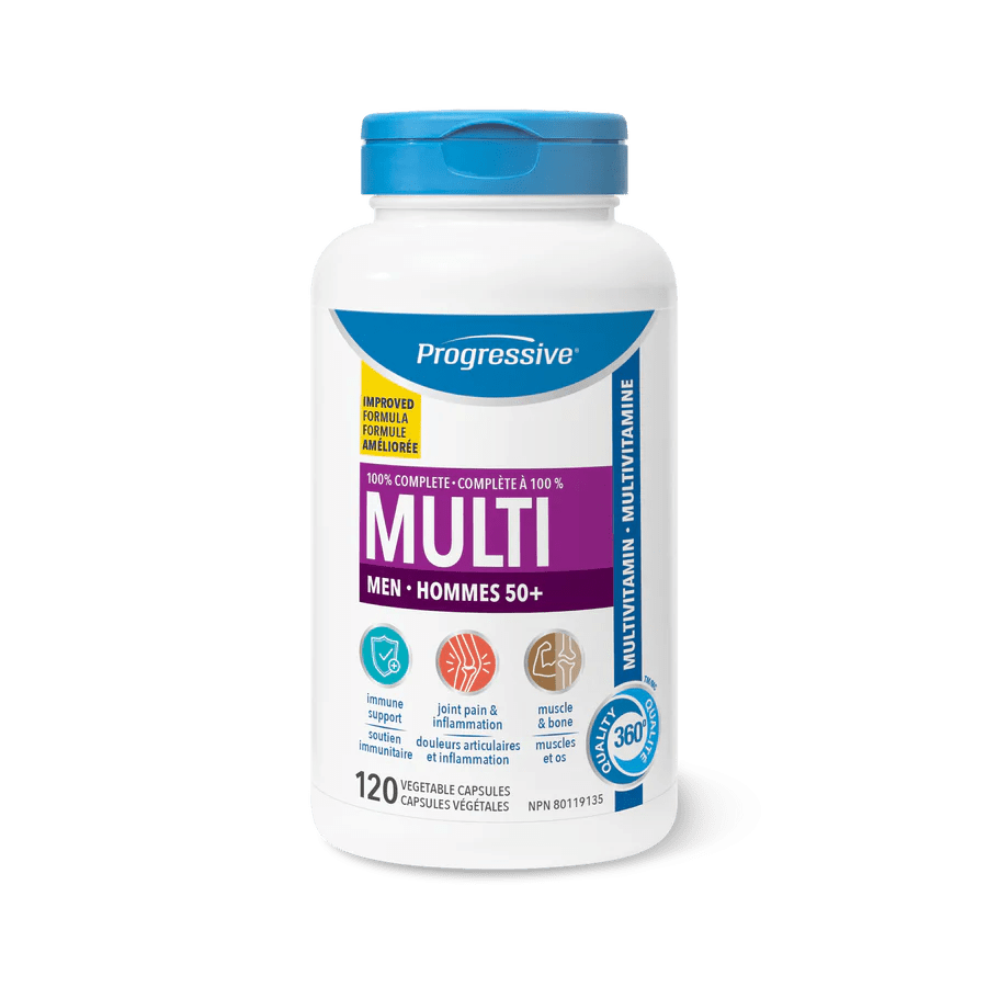 Progressive Multi for Men 50+ 120 Veg Capsules - Nutrition Plus