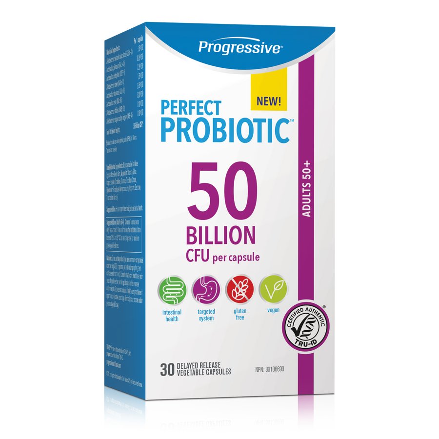 Progressive Perfect Probiotic Adults 50+ Formula 30 Billion CFU 30 DR Veg Capsules - Nutrition Plus