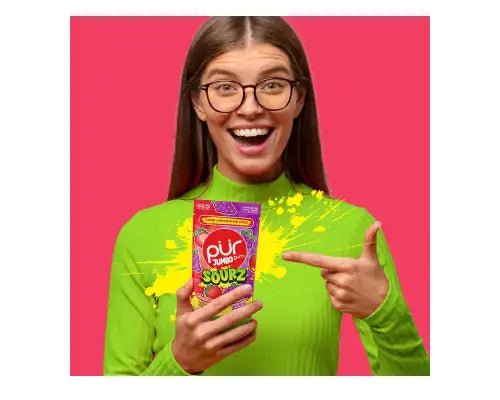 PUR Jumbo Gum Sourz Strawberry, Grape Flavour 20 Pieces - Nutrition Plus