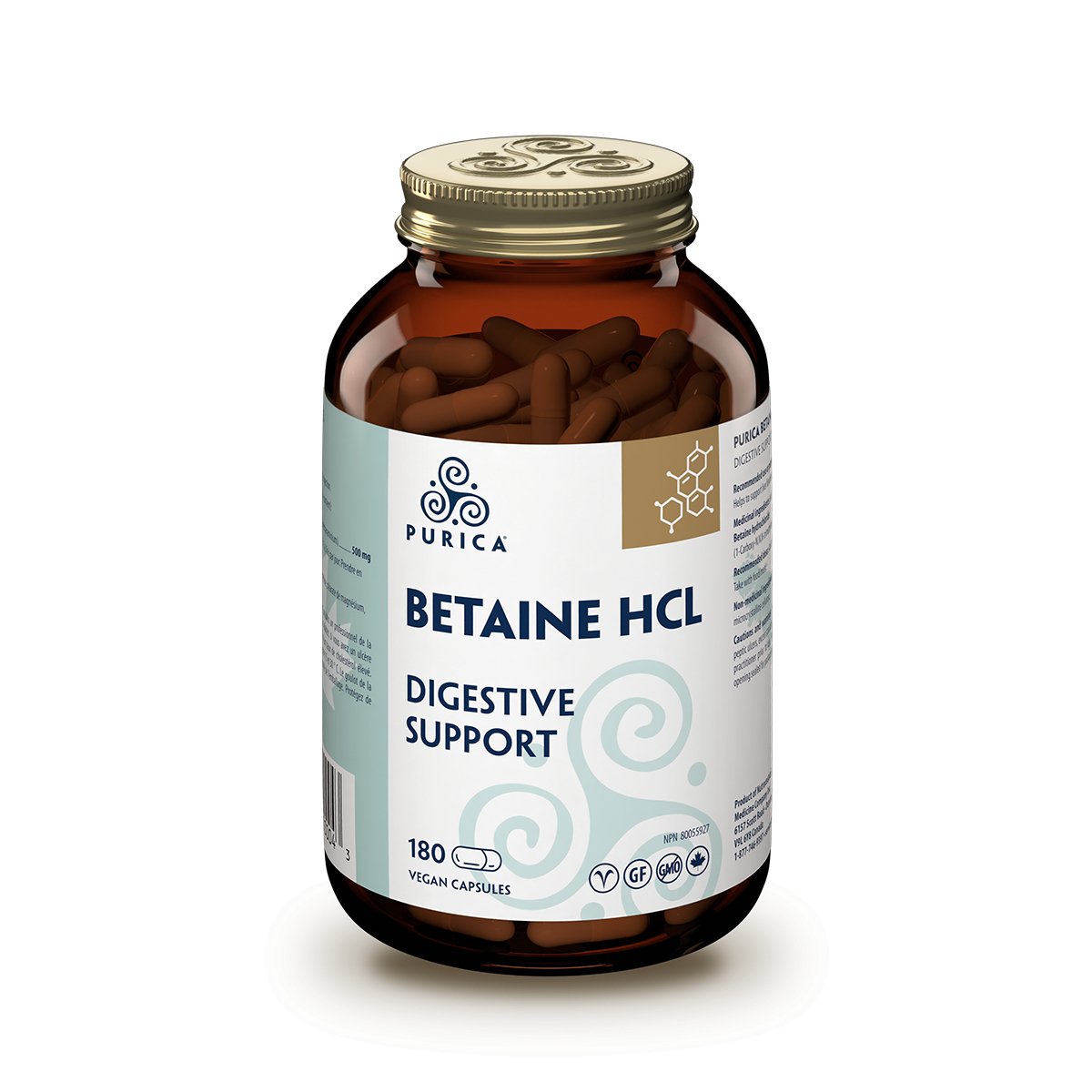 Purica Betaine HCL 180 Vegan Capsules - Nutrition Plus