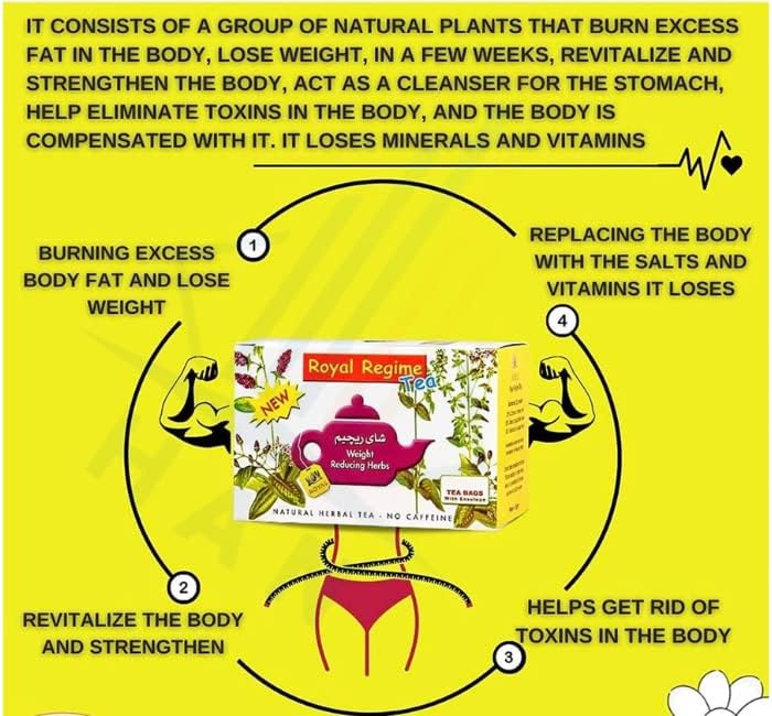 Royal Regime Weight Loss Diet Slimming 50 Tea Bags - Nutrition Plus