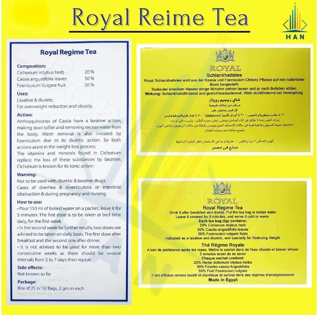 Royal Regime Weight Loss Diet Slimming 50 Tea Bags - Nutrition Plus