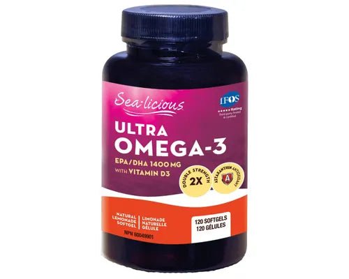 Sea - licious Ultra Omega - 3 EPA/DHA 1400 mg with Vitamin D3 120 Softgels - Nutrition Plus