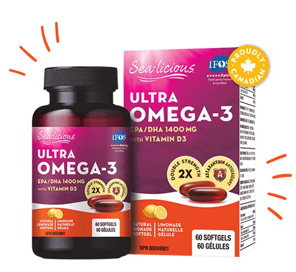 Sea - licious Ultra Omega - 3 EPA/DHA 1400 mg with Vitamin D3 120 Softgels - Nutrition Plus