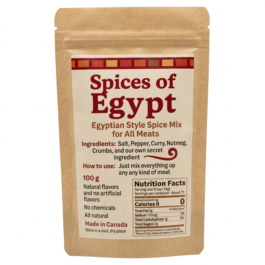 Spices of Egypt, Egyptian Style Spice Mix for All Kinds of Meats 100 Grams - Nutrition Plus