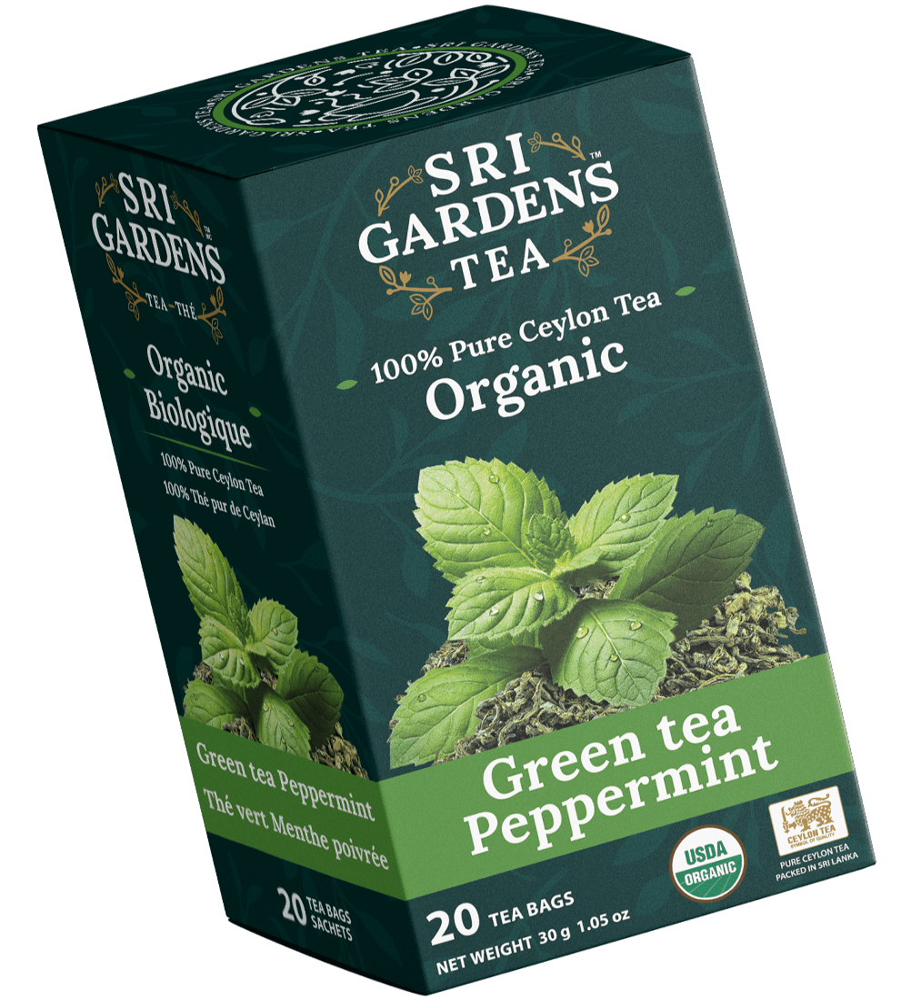 SRI Gardens Organic Green Tea & Peppermint 20 Tea Bags - Nutrition Plus