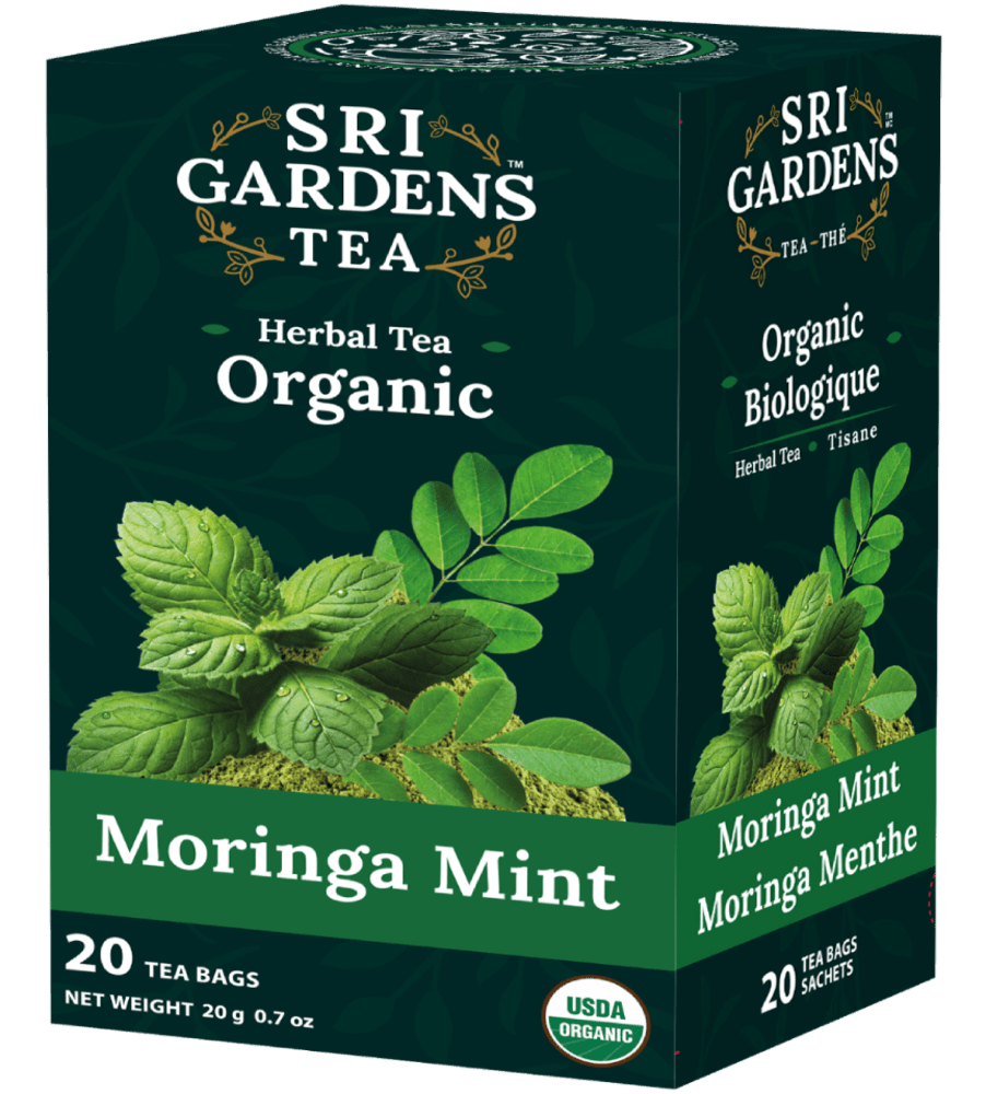 SRI Gardens Organic Moringa & Mint 20 Tea Bags - Nutrition Plus