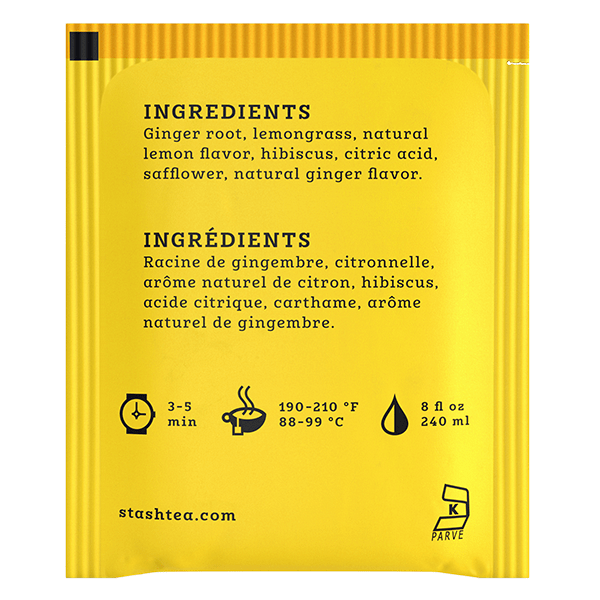 Stash Tea Lemon Ginger Tea, 20 Bags - Nutrition Plus