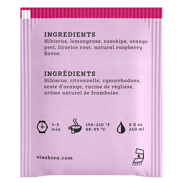 Stash Tea Wild Raspberry Hibiscus Tea, 20 Bags - Nutrition Plus