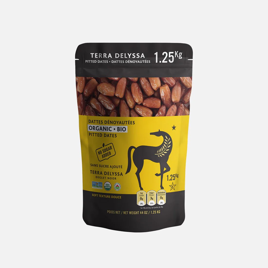 Terra Delyssa Deglet Noor Organic Pitted Dates 1.25 Kg - Nutrition Plus