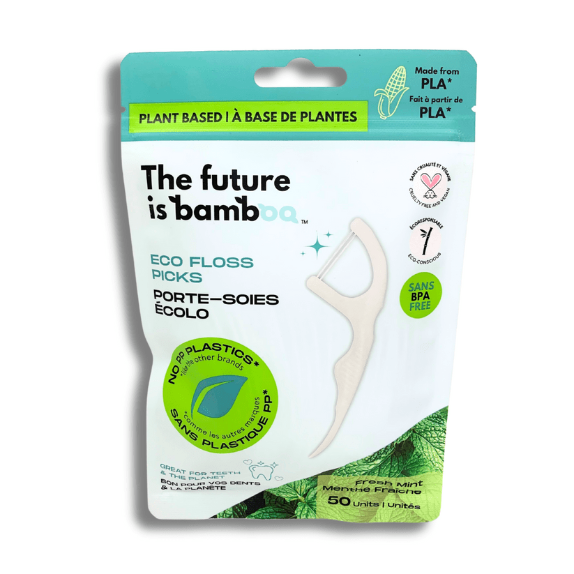 The future is bamboo Eco Floss Picks (Plant - Based) 50 Count – Fresh Mint - Nutrition Plus