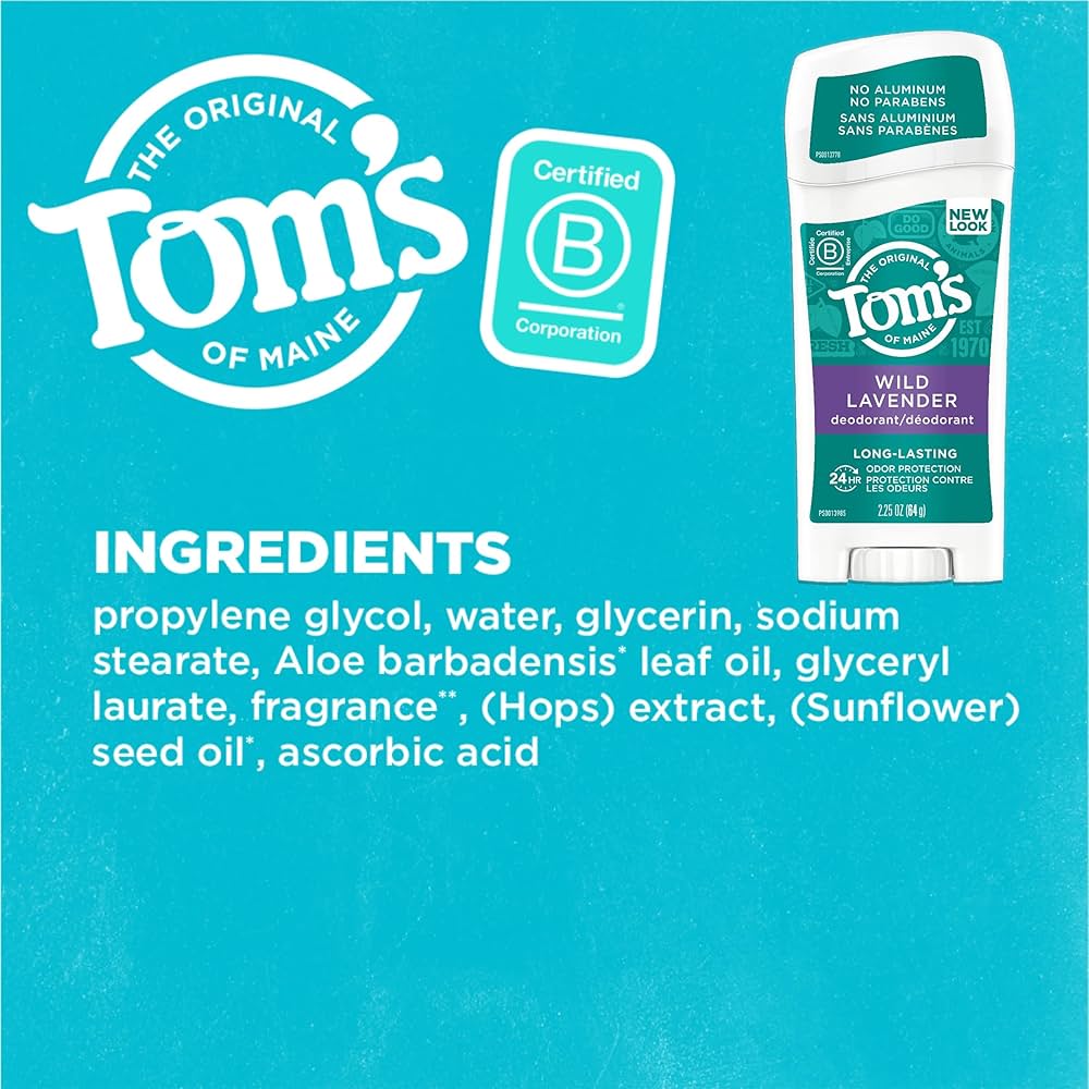 Tom's of Maine Long - Lasting Deodorant 64 Grams, Wild Lavender - Nutrition Plus
