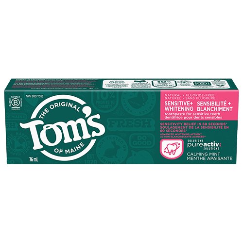 Tom Sensitive Toothpaste Tom's of Maine Sensitive + Whitening Toothpaste, Mint 76mL – Nutrition Plus