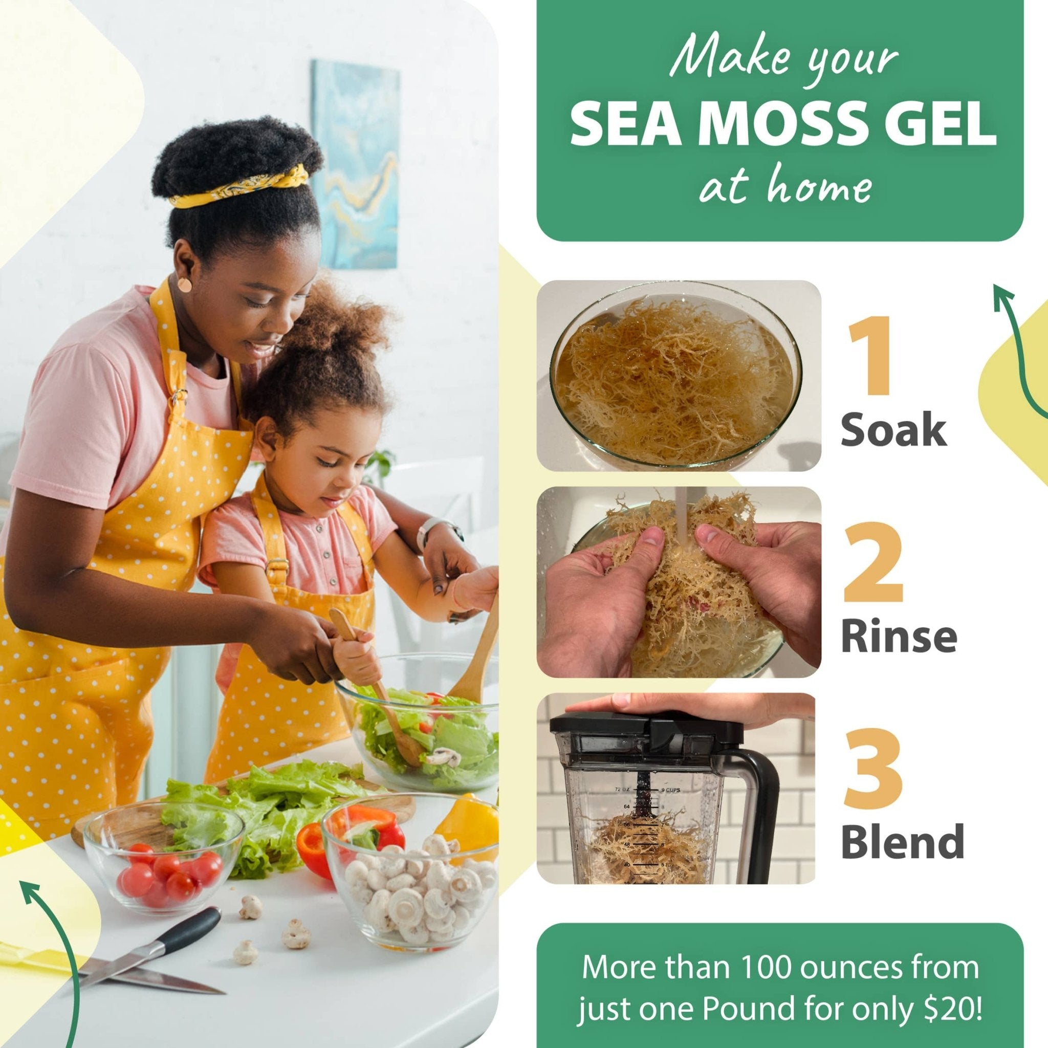 TrueSeaMoss Crafted Dry Raw Sea Moss 453 Grams - Nutrition Plus