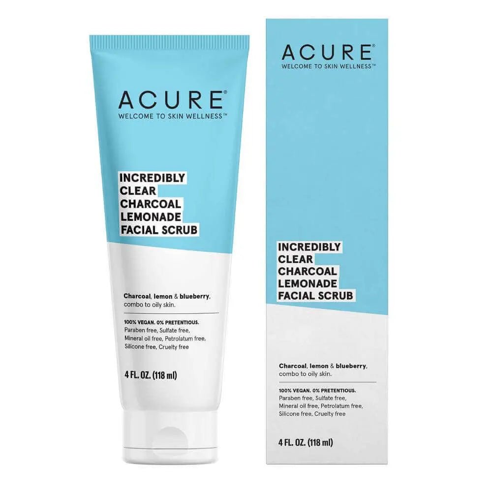 Acure Clear Charcoal Lemonade Facial Scrub 118 ML - Nutrition Plus