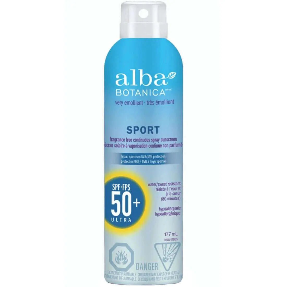Alba Botanica Very Emollient Sport Continuous Spray Sunscreen SPF50+ 177mL - Nutrition Plus