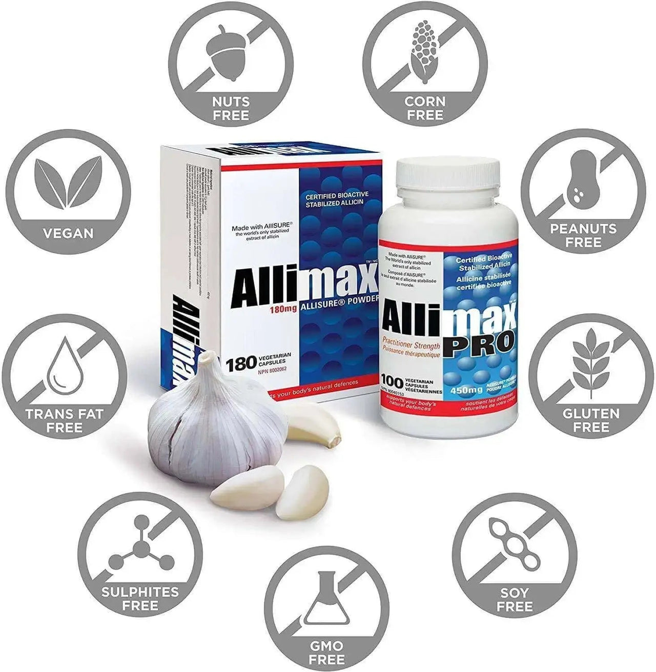 Allimax 180 mg Allisure Powder Veg Capsules - Nutrition Plus