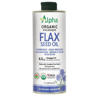 Thumbnail for Alpha Health Organic Cold-Pressed Unrefined Flax Seed oil 1L - Nutrition Plus
