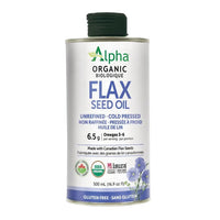 Thumbnail for Alpha Health Organic Cold-Pressed Unrefined Flax Seed oil 500mL - Nutrition Plus