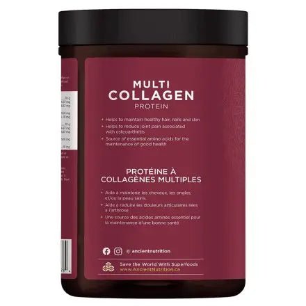 Ancient Nutrition Multi Collagen Protein Powder 480 Grams, Unflavoured - Nutrition Plus